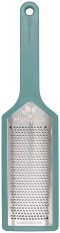 Microplane EcoGrate Series - Fine Cheese Grater with Peacock Blue Frame | USA-Made Blade