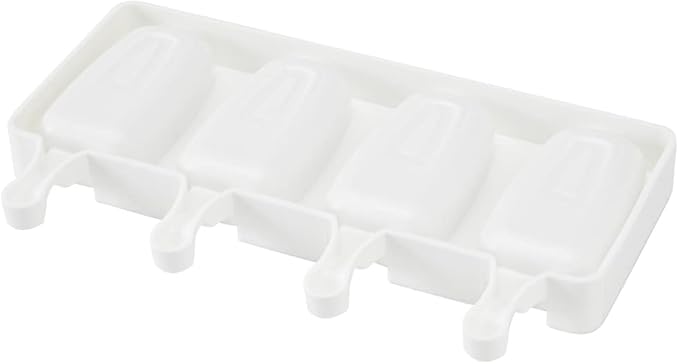 Pastry Tek 4 Cavities Popsicle Mold, 1 Round Cakesicle Mold - Flexible, Freezable, White Silicone Cake Popsicle Mold, Easy Release, For Baking - Restaurantware
