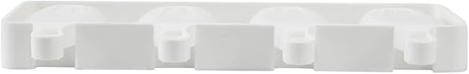 Pastry Tek 4 Cavities Popsicle Mold, 1 Round Cakesicle Mold - Flexible, Freezable, White Silicone Cake Popsicle Mold, Easy Release, For Baking - Restaurantware