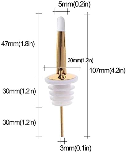 24 Pack Liquor Pour Spouts Set - Stainless Steel bottle spout and Liquor Pourers Dust Caps Covers Gold White