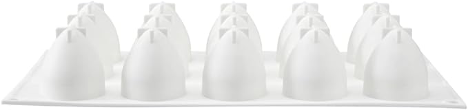 Restaurantware-Pastry Tek 15 Cavities Strawberry Silicone Mold, 1 Oven-Ready Strawberry Mold - Flexible, Freezable, White Silicone Fruit Silicone Mold, Easy Release, For Baking