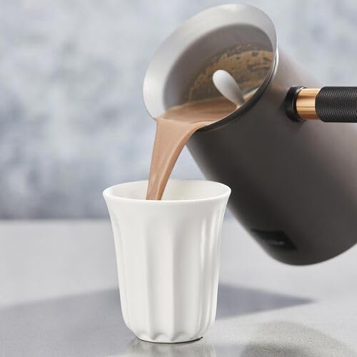 Hotel Chocolat Velvetiser - In-Home Hot Chocolate Machine - Barista-Grade Hot Chocolate Maker - Charcoal Edition - 2 Ceramic Podcups & 10 Single-Serve Sachets