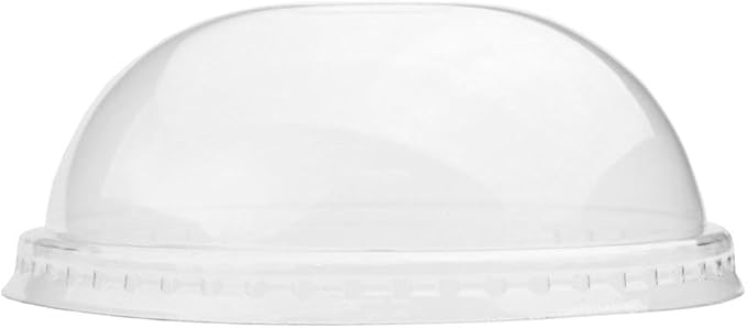 [100 Count] Dome Ice Cream Cup Lids - 4 oz Clear Disposable Lids - Fit Our 4 oz Cups Perfectly - *Cups Sold Separately* Frozen Dessert Supplies