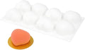 Pastry Tek 8 Cavities Heart Molds, 10 Oven-Ready Heart Pans - Flexible, Freezable, White Silicone Heart Shaped Molds, Easy Release, For Baking - Restaurantware