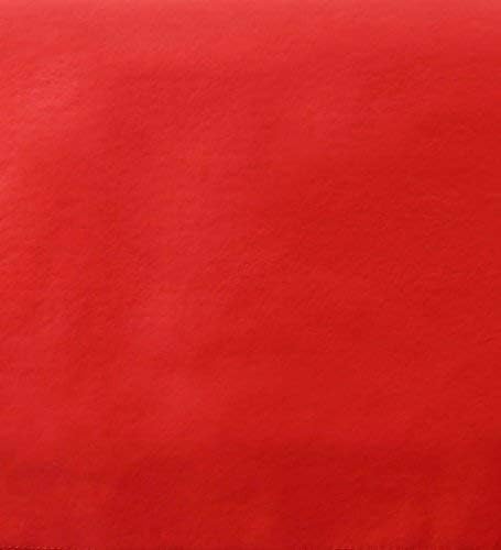 Yourtablecloth Heavy Duty Vinyl Round Fitted Tablecloth (Table Cover) with Flannel Backing Vibrant Colors Elasticized Tablecloth Great for Indoor and Outdoor Dining and Playing Cards 54” Ruby Red