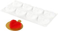 Pastry Tek 8 Cavities Diamond Heart Molds, 10 Oven-Ready Geometric Heart Molds - Flexible, Freezable, White Silicone Heart Baking Molds, Easy Release, For Baking - Restaurantware