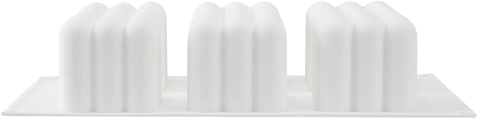 Restaurantware-6 Cavities Pastry & Baking Mold, 1 Oven-Ready 3D Mold - Flexible, Freezable, White Silicone Silicone Mold For Baking, Easy Release, For Chocolate, Cheesecake, Jelly, Or Mousse