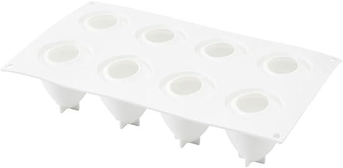 Restaurantware-Pastry Tek 8 Cavities Strawberry Silicone Molds, 10 Oven-Ready Strawberry Molds - Flexible, Freezable, White Silicone Fruit Silicone Molds, Easy Release, For Baking