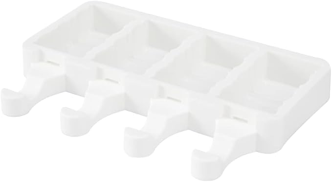 Pastry Tek 4 Cavities Popsicle Molds, 10 Rectangle Cakesicle Molds - Flexible, Freezable, White Silicone Cake Popsicle Molds, Easy Release, For Baking - Restaurantware