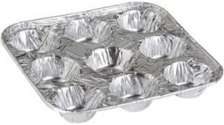 9-Cavity Mini Cupcake and Muffin Pans | Disposable Aluminium Baking Pans | Use for Baking Mini Muffin, Cupcake, Cake | For Weddings, Parties, Birthdays, Gatherings (12 Pack)