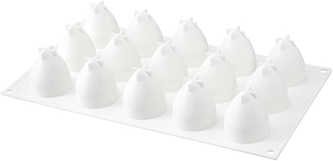 Restaurantware-Pastry Tek 15 Cavities Strawberry Silicone Mold, 1 Oven-Ready Strawberry Mold - Flexible, Freezable, White Silicone Fruit Silicone Mold, Easy Release, For Baking