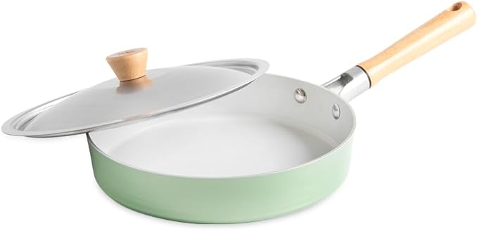 Nordic Ware Cardamom Ceramic Nonstick 10 Inch Fry Pan with Lid