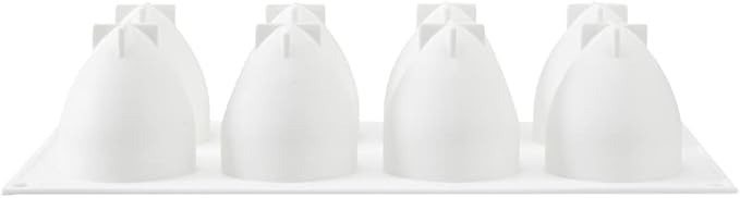 Restaurantware-Pastry Tek 8 Cavities Strawberry Silicone Mold, 1 Oven-Ready Strawberry Mold - Flexible, Freezable, White Silicone Fruit Silicone Mold, Easy Release, For Baking