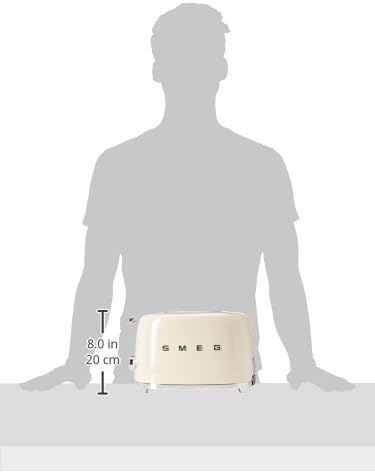 SMEG 2 Slice Toaster with 6 Presets and Defrost Function and Removable Crumb Tray (Cream)