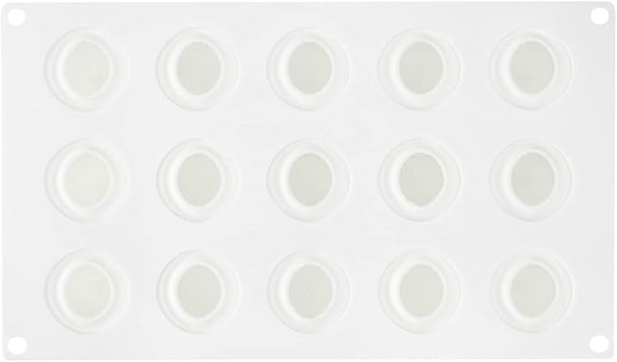 Restaurantware-Pastry Tek 15 Cavities Strawberry Silicone Mold, 1 Oven-Ready Strawberry Mold - Flexible, Freezable, White Silicone Fruit Silicone Mold, Easy Release, For Baking