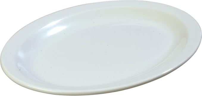 Carlisle FoodService Products Kingline Plastic Oval Platter Oval Tray for Home and Restaurant, Melamine, 12 x 9 Inches, White