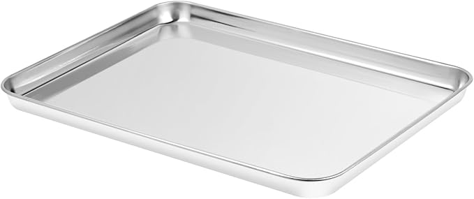 Stainless Steel Baking Sheet Set of 2, Cookie Sheet Baking Sheet Pan (17.5'' x 13'' x 1.1”, 2 Pack)
