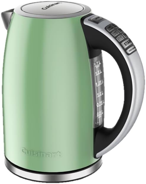 Cuisinart PerfecTemp 1.7-Liter Electric Kettle, Cordless Electric Tea Kettle, 1500W for Fast Heat-Up, 6 Preset Temperatures, 30-Minute Keep Warm, Stay Cool Nonslip Handle, Pistachio CPK-17P1MT