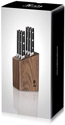 Cangshan TC Series 1022247 Swedish 14C28N Steel Forged 6-Piece Steak Knife Block Set, Walnut