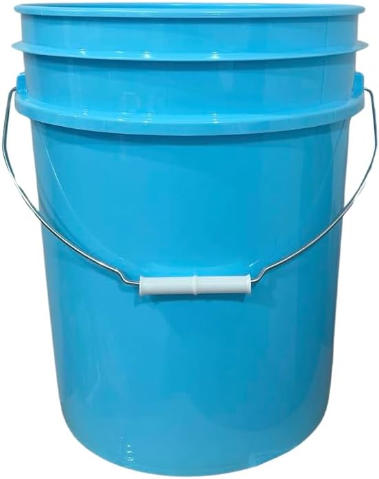 House Naturals 5 Gallon Premium HPDE Plastic Bucket - Made in USA Food Grade Storage Container, BPA Free All Purpose Pail (3, Aqua)