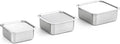 CuBE Low 3PCS Set Stainless Steel Food Storage Containers With Lids and 3 Net Kitchen Appliances Dishwasher Safe Premium South Korea