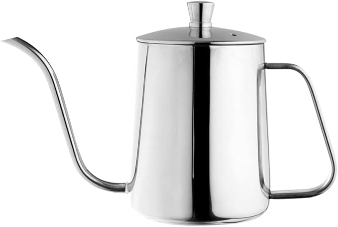 Restaurantware Restpresso 12 Ounce Gooseneck Kettle, 1 Dishwashable Pour Over Kettle - With Thermometer Hole, Non-Stick Coating, Stainless Steel Stovetop Kettle, Built-In Handle, - Restaurantware