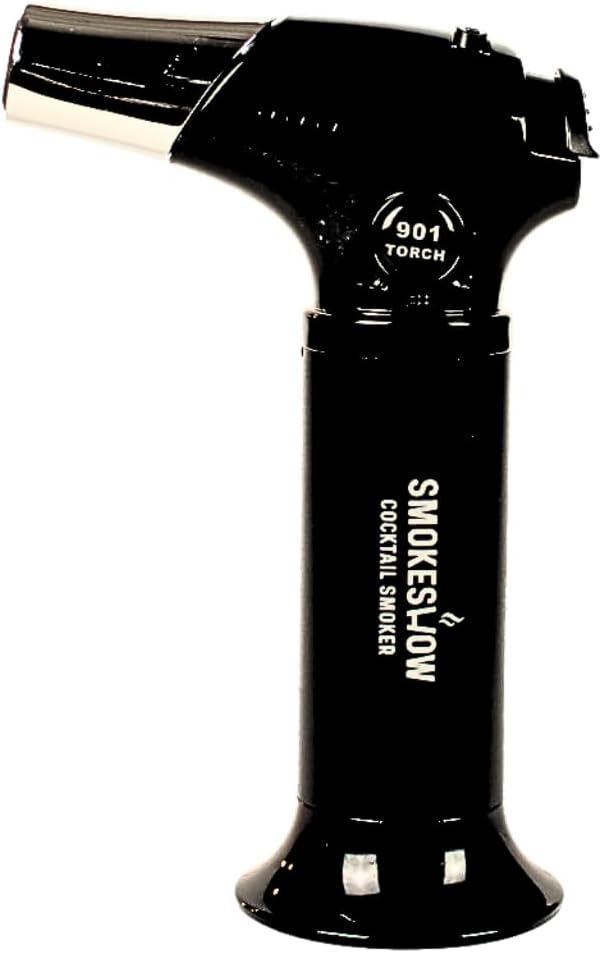 Blow Butane Cooking Torch, Lighter with Safety Lock and Adjustable Flame for BBQ, Baking, Brulee, DIY, Creme and Deserts | Viewing window for accurate fuel filling | Butane Gas not included