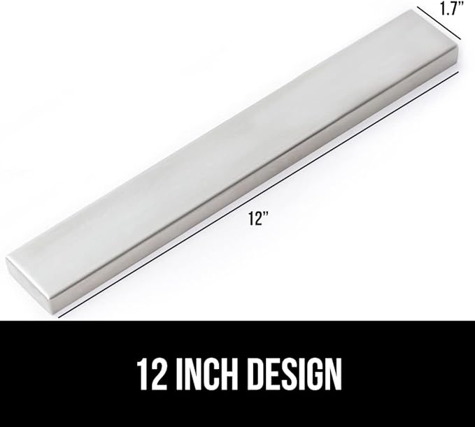 GORILLA GRIP Stainless Steel Magnetic Knife Holder for Wall, Multi-Purpose Magnet Bar for Knives, Tools, Art Supplies, Heavy Duty Strip Holds Up to 6 lbs, Kitchen Organizer, 12 Inch, Drilling Required