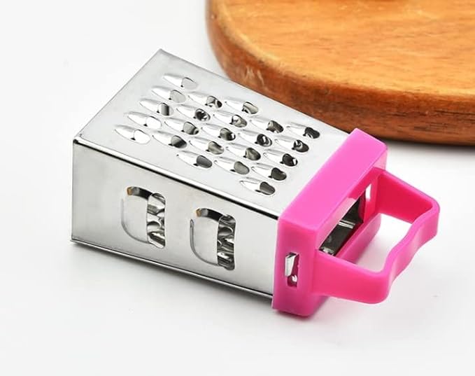Mini Grater, Stainless Steel Cheese Ginger Vegetable Spices Small Grater for Kitchen (Rose)
