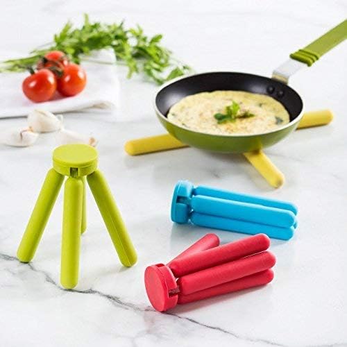 3/Pack Foldable Trivets Silicone, FENGCHEN Folding Trivets, Non-Slip Collapsible Cross Compact Design Expandable Silicone Pot Holder,Violet