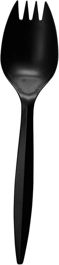 1,000 Plastic Disposable Sporks Bulk Black Medium Weight Disposable Silverware Plastic Cutlery Spork