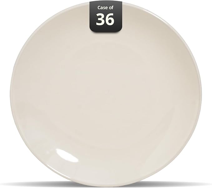Stoneware Coupe Commercial Grade Dinnerware, Ivory(America White) Plate 6.5", Case of 36