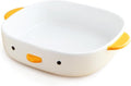 PURROOM Cute Duck Baking Dish, Ceramic Casserole Square Dish, Porcelain Pie Pan, 9x9 in Medium Baking Pan with Handles, Oven Safe & Durable Bakeware for Lasagna.