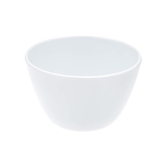 Amazon Basics Round Melamine Bowl, 8 oz, White, 6 Piece Set