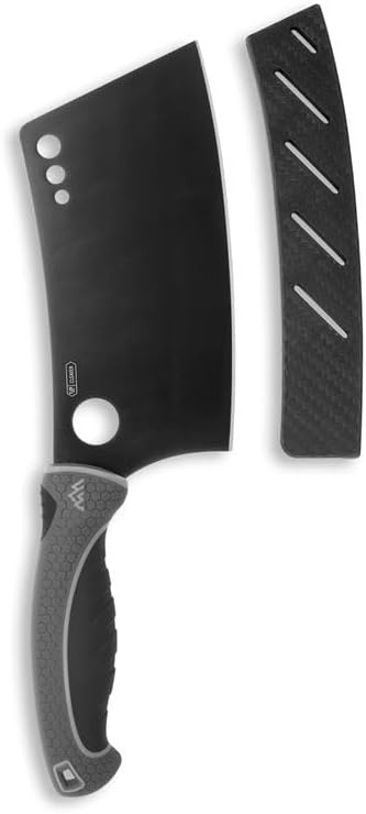 OUTDOOR EDGE ErgoMax Cleaver - Razor Sharp Meat Cleaver and Vegetable Kitchen Knife, Premium Titanium-Coated Steel Blades, Multipurpose Chef Knife for Home and Kitchen with Ergonomic Handle