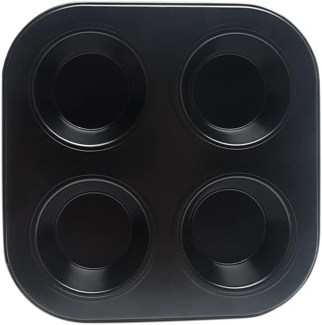 Pilarmuture 4 Hole Muffin Pan Muffin Trays, Bakeware Tins & Trays Non-stick Cupcake Baking Pan Mini Muffin Cups Pudding Bakeware Cake Mold for Oven Baking Roasting