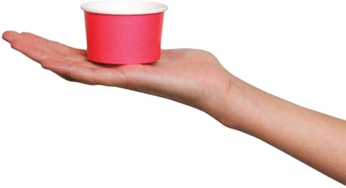 UNIQ 1000-Count 4 oz Paper Ice Cream Cups Pink Color | Disposable Food & Dessert Bowls for Ice Cream, Yogurt, Gelato | Frozen Dessert Supplies