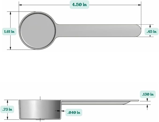 4 Teaspoon (20 mL) Long Handle Scoop for Measuring Coffee, Pet Food, Grains, Protein, Spices and Other Dry Goods (Pack of 5)