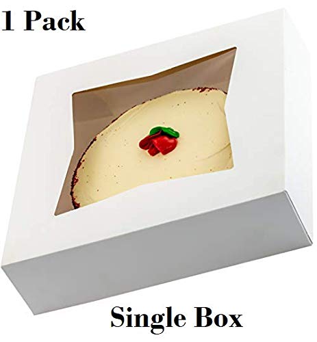 Gourmet 10in White Bakery Box 1 Pack/SINGLE BOX. Cute Window Display for Pies, Cakes, Cupcakes, Pastries. Transport Baked Goods With a Sturdy Carrier. Give Sweet Holiday Gifts at Work or School
