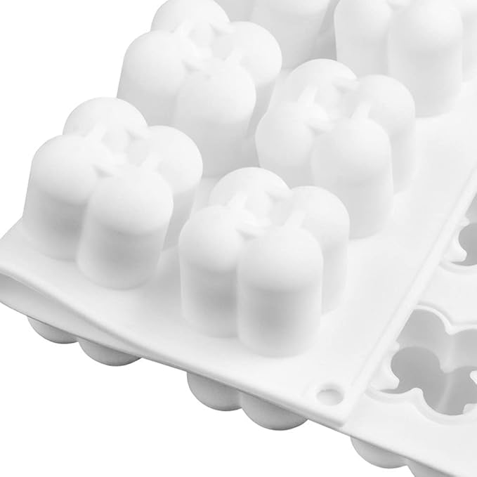 DIY 3D Candle Mold Handmade Aromatherapy Soy Wax Candle Silicone Mold Plaster Candles Mould UV Epoxy Resin Soap Molds (15 Cavity)