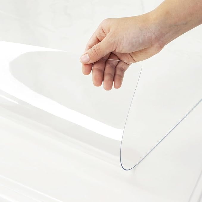 Warmstar Clear Table Cover Protector 18 x 72 Inch,1.5mm Thick Plastic Table Cover Rectangle,PVC Clear Table Protector,Desk Protector Mat for Kitchen, Dresser, Writing Desk，Dining Room Table