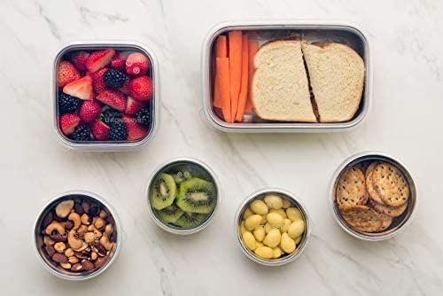 U Konserve Stainless Steel Round Food Storage Bento Box Container, Leak Proof Silicone Lid Dishwasher Safe - Plastic Free, 9oz