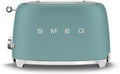 SMEG 2 Slice Toaster with 6 Presets and Defrost Function and Removable Crumb Tray (Jade)