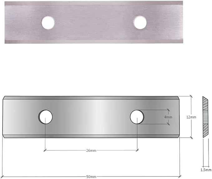 2" (50mm) Paint Scraper Carbide Blades Double-Edged Reversible Replacement Blade (50X12X1.5mm), Pack of 10, Suitable For Most Hand-Held Scrapers By LU&MN