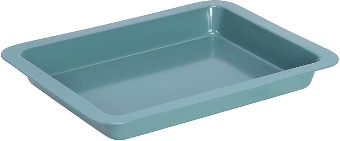 CHEFMADE Baking Sheet Pan, Nonstick 15-Inch Lasagna pan, Deep Baking Bakeware for Oven（Green）