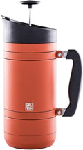 BruTrek BaseCamp Coffee Press - Double Wall Insulated Stainless Steel - Bru-Stop Technology, No Grounds in Coffee, No Spill Lid (Red Rock, 48 fl.oz)