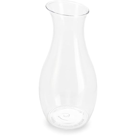 Carlisle FoodService Products 7090207 Cascata Carafe Juice Jar Beverage Decanter Only, Plastic, 1 L, Clear (Pack of 12)
