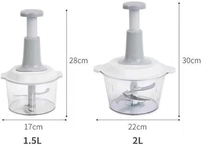 Manual Vegetable Cutter Chopper, Food Processor 1.5L Bowl Effortless Meat Mincer Fruits and Herbs Chopper Garlic Onion Hand Press Manual Food Chopper (Mint Green)