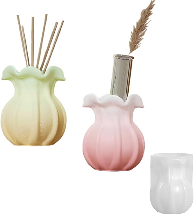 Resin Vase Mold, 1 Pcs vase Silicone Molds vase Resin Mold for Resin Art DIY vase Pens Holder Perfume Diffuser Bottle