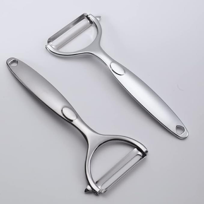 AMOUY Premium Peeler Set - Vegetable,Apple Peelers for Kitchen, Fruit, Carrot, Veggie,Potatoes Peeler,Y-Shaped Stainless Steel Peelers,with Ergonomic Non-Slip Handle & Sharp Blade,Good Sturdy (2PCS)